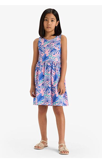 DeFacto Kız Çocuk Desenli Kolsuz Elbise