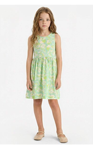 DeFacto Kız Çocuk Desenli Kolsuz Elbise