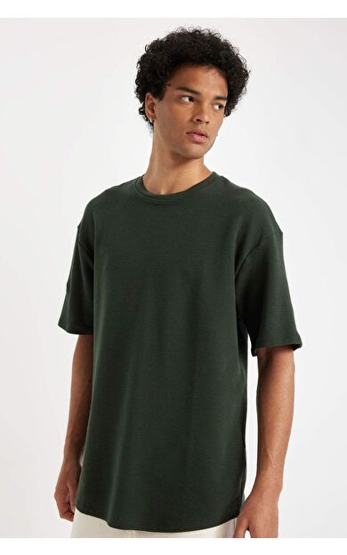 DeFacto DeFactoFit Comfort Fit Bisiklet Yaka Kısa Kollu Waffle Tişört B4443AX24AUKH225