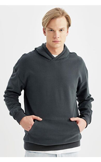 DeFacto Comfort Fit Kapüşonlu Sweatshirt B4446AX24SPGN1082