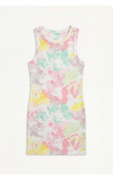 DeFacto Desenli Kolsuz Fitilli Elbise Kız Çocuk