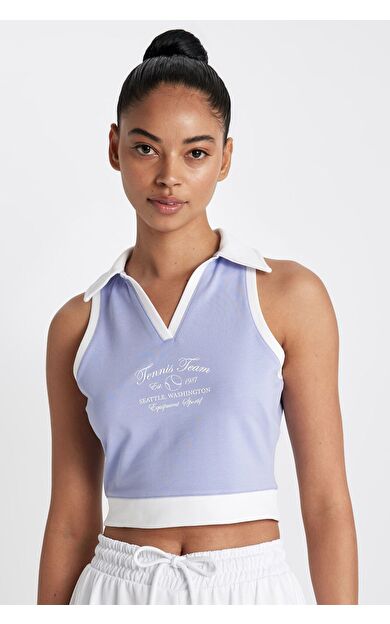 DeFacto DeFactoFit Crop Top Polo Yaka Sporcu Atlet B4581AX24SPPR317