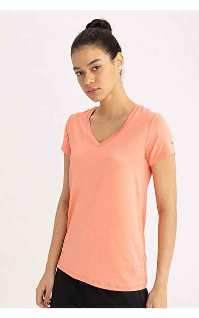 DeFactoFit Standart Fit V Yaka Sporcu Kısa Kollu Ağır Kumaş Tişört