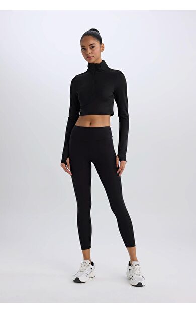 DeFacto DeFactoFit Beli Saran Sporcu Tayt B4590AX24WNBK81