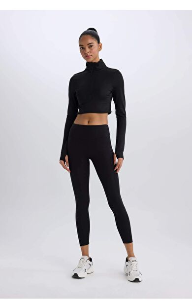 DeFacto DeFactoFit Beli Saran Sporcu Tayt B4590AX24WNBK81