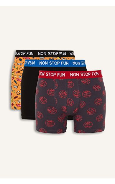DeFacto Regular Fıt Desenli 3'lü Boxer