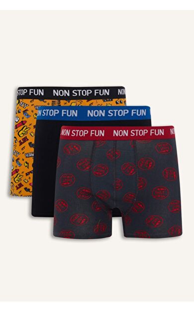 Regular Fıt Desenli 3'lü Boxer