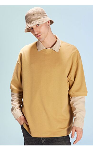 DeFacto Loose Fit Bisiklet Yaka Tişört B4844AX23WNYL256