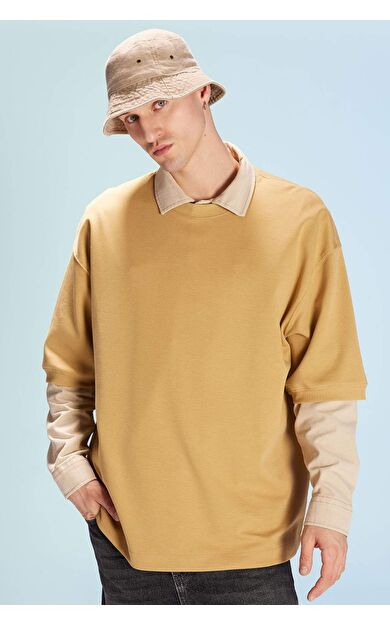 DeFacto Loose Fit Bisiklet Yaka Tişört B4844AX23WNYL256