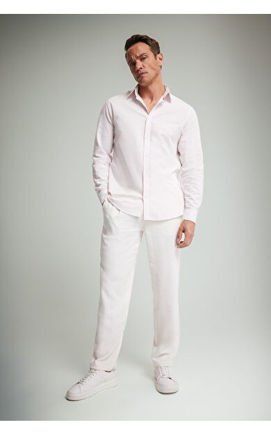 DeFacto Yazlık Viskon Jogger Pantolon Regular Fit Normal Kesim Keten Karışımlı Düz Paça Cepli B4867AX25SMBG686