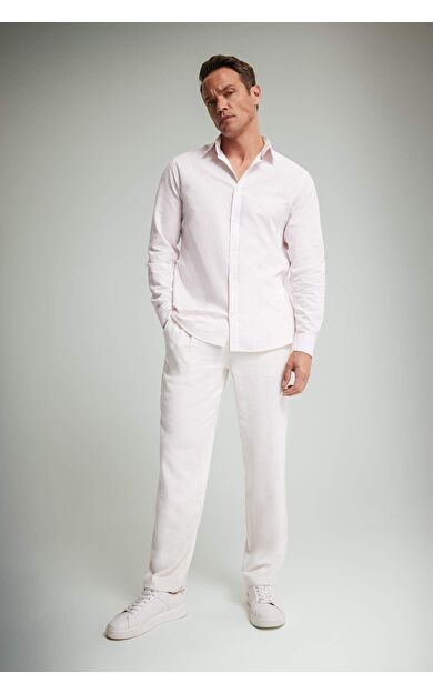 DeFacto Yazlık Viskon Jogger Pantolon Regular Fit Normal Kesim Keten Karışımlı Düz Paça Cepli B4867AX25SMBG686