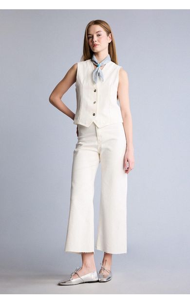 DeFacto Culotte Yüksek Bel Kısa Paça Crop Jean Pantolon