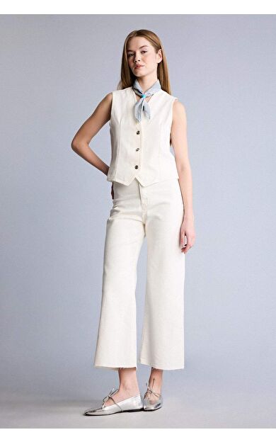 DeFacto Culotte Yüksek Bel Kısa Paça Crop Jean Pantolon