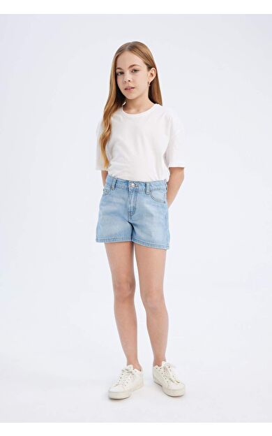 DeFacto Kız Çocuk Jean Şort B5037A825SMNM39