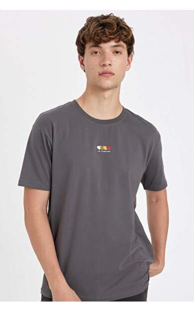 DeFacto Regular Fit Bisiklet Yaka Baskılı Kısa Kollu Tişört B5076AX24AUGR474