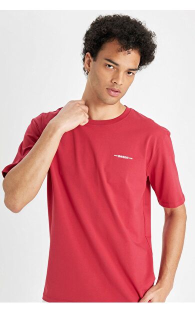DeFacto DeFactoFit Regular Fit Bisiklet Yaka Baskılı Kısa Kollu Tişört B5077AX24AUBR493