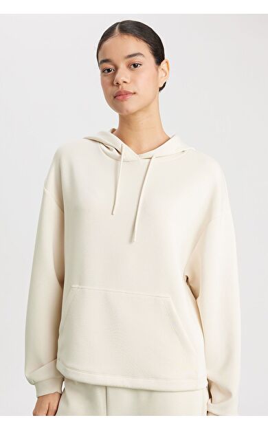 DeFacto DeFactoFit Oversize Fit Kapüşonlu Modal Sporcu Sweatshirt B5206AX24SPER218