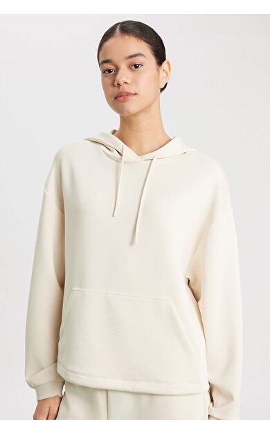 DeFacto DeFactoFit Oversize Fit Kapüşonlu Modal Sporcu Sweatshirt B5206AX24SPER218