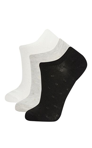 DeFacto Kadın 3'lü Pamuklu Sneaker Çorap B5224AXNSKR1