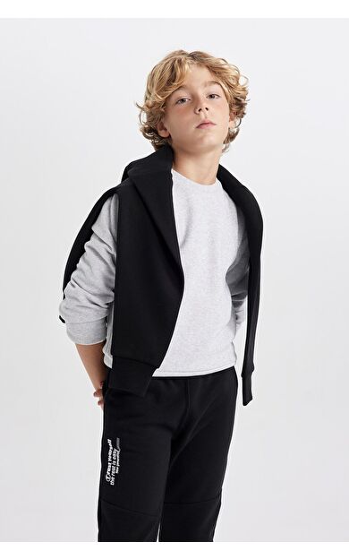 DeFacto Erkek Çocuk Regular Fit Bisiklet Yaka Selanik Kumaş Sweatshirt B5308A823WNGR157