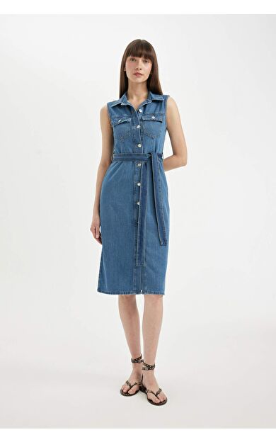 DeFactoFit Jean Uzun Boy Elbise