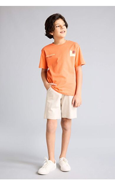 Regular Fıt Sweatshirt Kumaşı Şort Erkek Çocuk