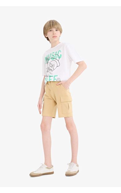 DeFacto Erkek Çocuk Beli Lastikli Kargo Cepli Şort B5868A825HSBG746
