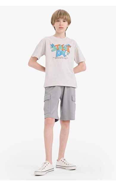 DeFacto Erkek Çocuk Regular Fit Sweatshirt Kumaşı Şort B5868A825HSGR171