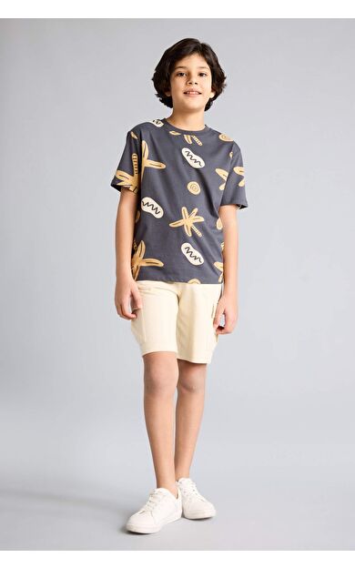 Regular Fıt Sweatshirt Kumaşı Şort Erkek Çocuk
