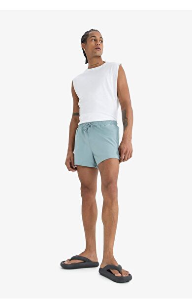 DeFactoFit Andy Baskılı Esnek Dokulu Kısa Boy Sporcu Deniz Şortu B5987AX25HSGR488