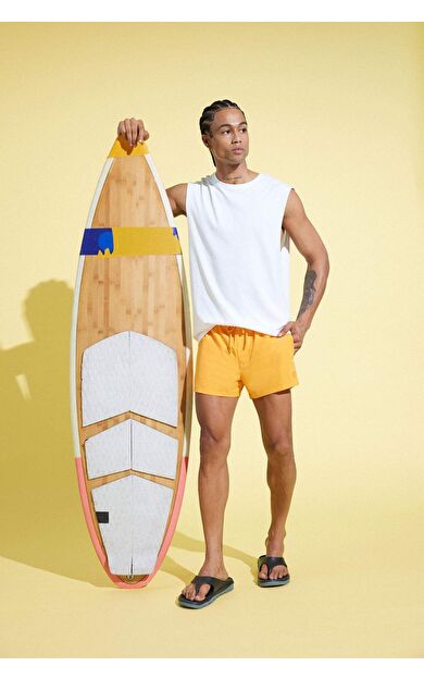 DeFactoFit Andy Baskılı Esnek Dokulu Kısa Boy Sporcu Deniz Şortu B5987AX25HSOG177