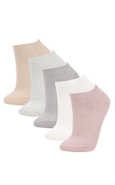 DeFacto Kadın 5'li Pamuklu Patik Çorap B6042AXNSKR1