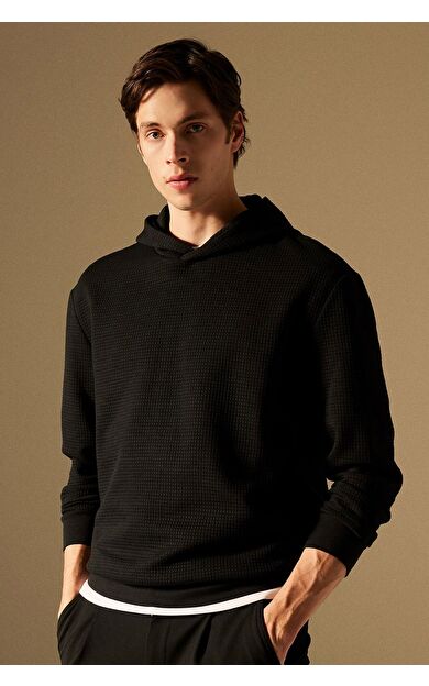 DeFacto Oversize Fit Kapüşonlu Kapitone Sweatshirt B6492AX24SPBK81