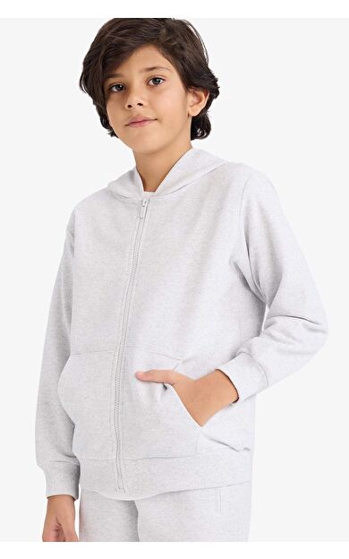 Erkek Çocuk Kapüşonlu Pike Hırka