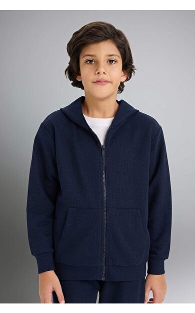 Erkek Çocuk Kapüşonlu Pike Hırka