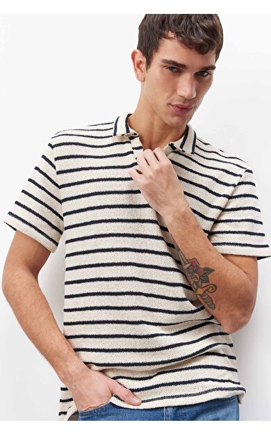 DeFacto Regular Fit Çizgili Kısa Kollu Polo Tişört B6532AX25SPER238