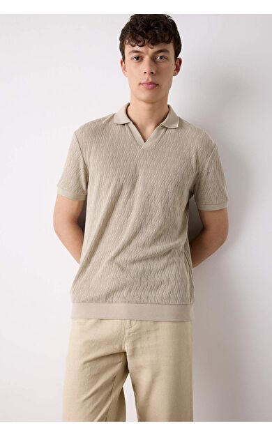 DeFacto Regular Fit Kısa Kollu Örgü Görünümlü Polo Tişört B6536AX25SPBG773