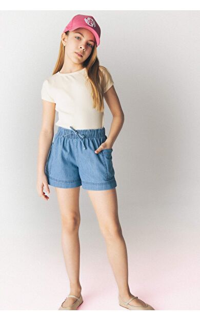 DeFacto Kız Çocuk Jean Şort B6574A825SMNM28