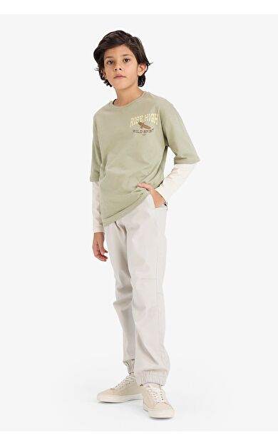 DeFacto Erkek Çocuk Jogger Fıt Jogger Paça Gabardin Pantolon