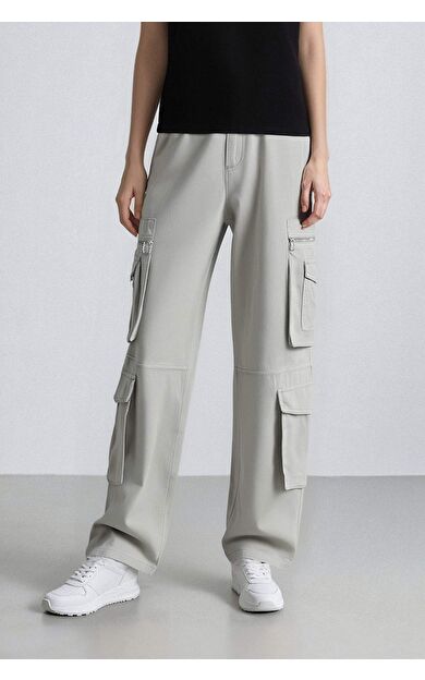 DeFacto Coool Straight Fit Kargo Gabardin Pantolon