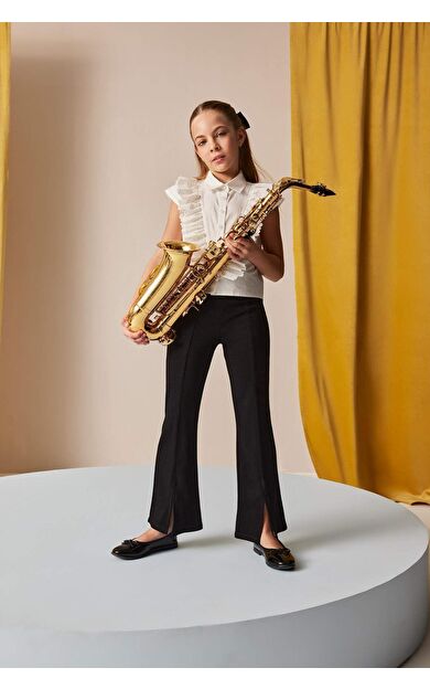 DeFacto Kız Çocuk Flare Fit Yırtmaçlı Pantolon