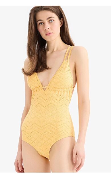 DeFacto Regular Fit Nakışlı Brodeli Mayo-Fall in Love