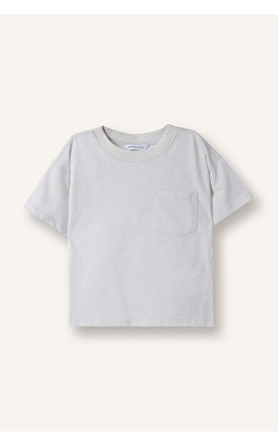 %100 Pamuklu Bisiklet Yaka Tişört Erkek Bebek