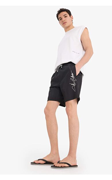 DeFacto Regular Fit File Astarlı Kısa Boy Deniz Şortu B7255AX25HSBK27