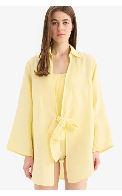 DeFacto Fall in Love Regular Fit Müslin Plaj Kıyafeti B7333AX25SMYL271