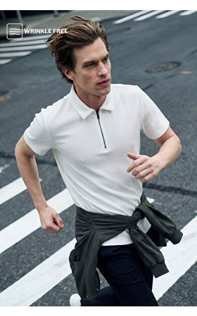 DeFacto Regular Fıt Yarım Fermuarlı Pilise Kısa Kollu Polo Tişört