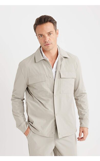 DeFacto Regular Fit Polo Yaka Gömlek Ceket B7396AX25SPGR323