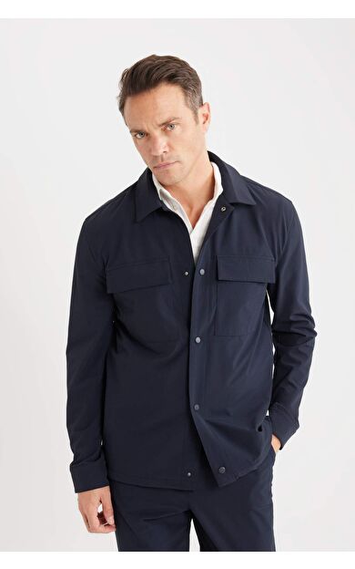 DeFacto Regular Fit Polo Yaka Gömlek Ceket B7396AX25SPNV106