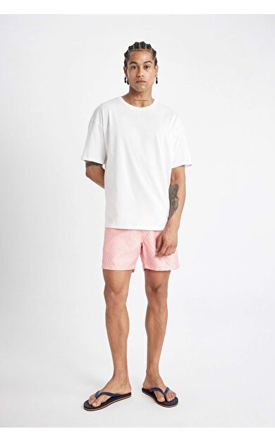 Desenli Kısa Boy Deniz Şortu