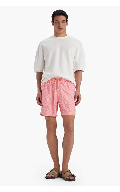 DeFacto Desenli File Astarlı Kısa Boy Deniz Şortu B7442AX25HSOG99